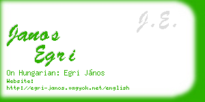 janos egri business card